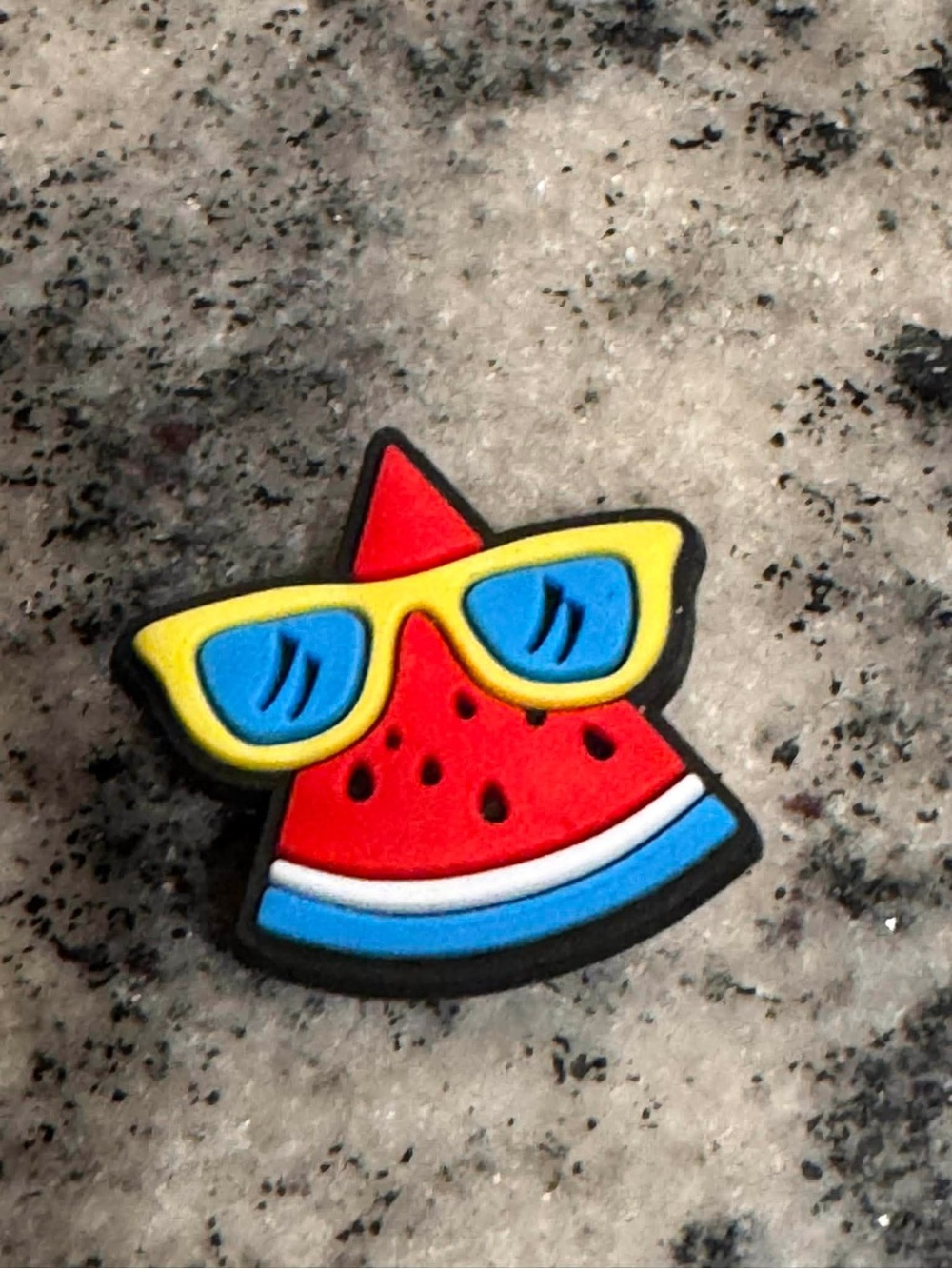 CROCS Blue & White Beach Umbrella and Red Watermelon Sunglasses Jibbitz Charms - Picture 2 of 5